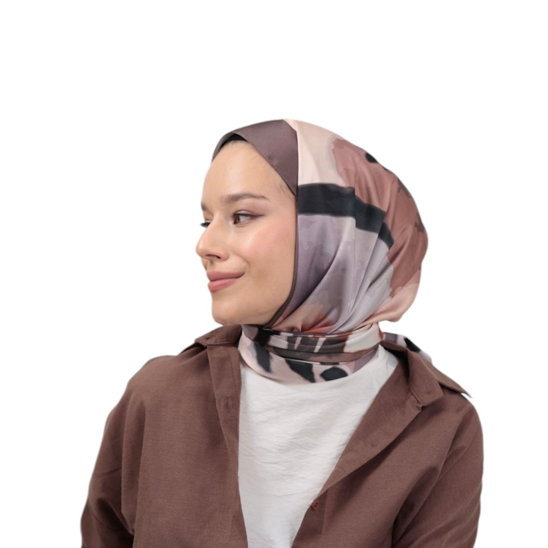 Marble Long twill Satin hijab