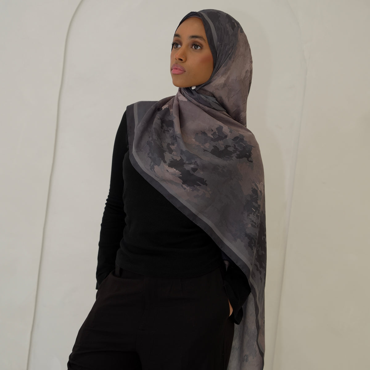Shadow Moss Crushed Hijab Cloud