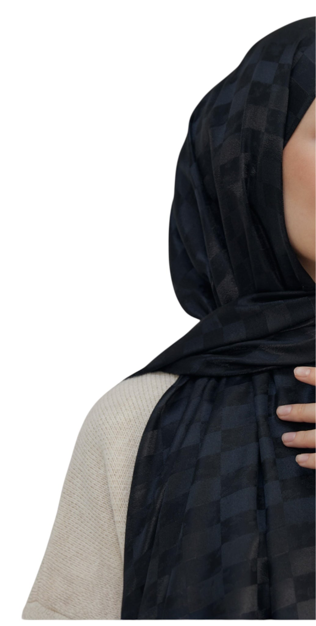 Jacquard Square Pattern Hijab Long