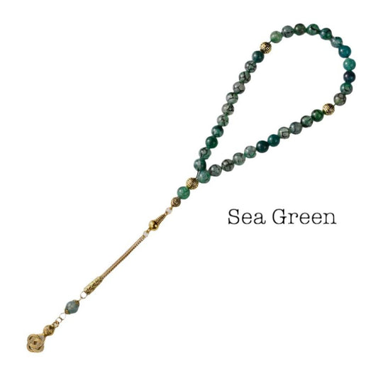 Agate 33 Tasbhi-Gold