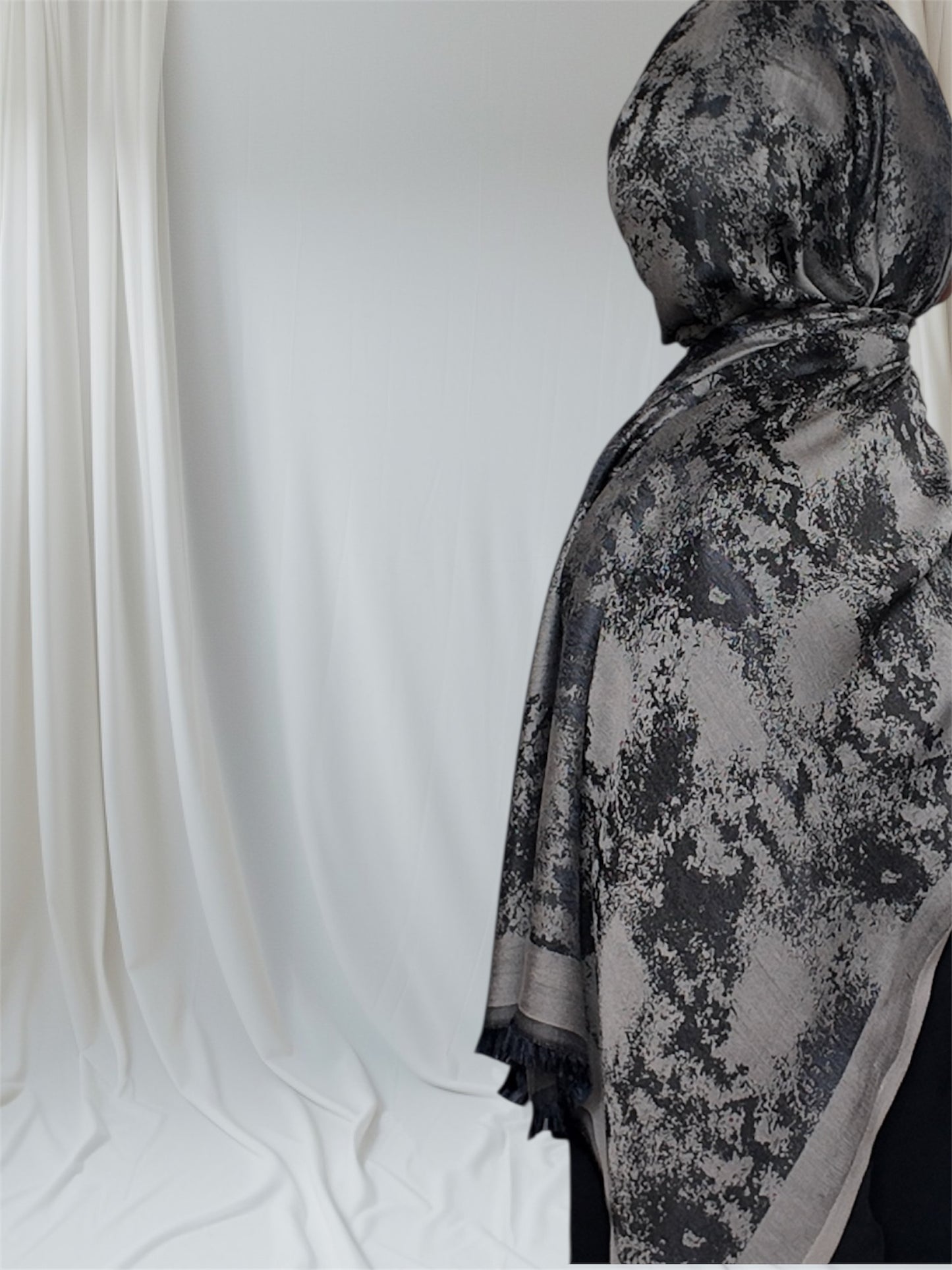 Shimmering Stain Effect Long Hijab