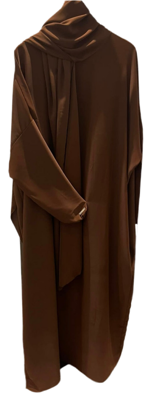 Fersha Collection Hooded Hijab Abaya with Pockets - Tan