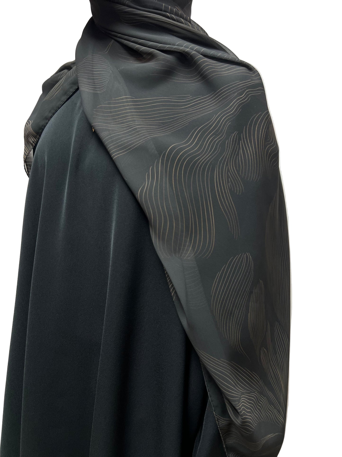 Maariyah Leaf Print Turkish Chiffon Hijab Standard