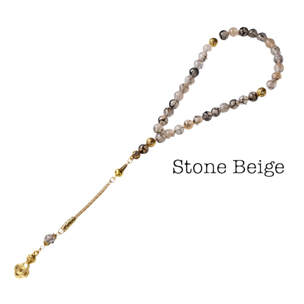 Agate 33 Tasbhi-Altın