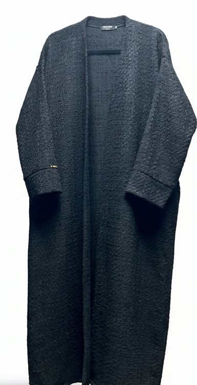 Noor Tweed Open Abaya - with pockets