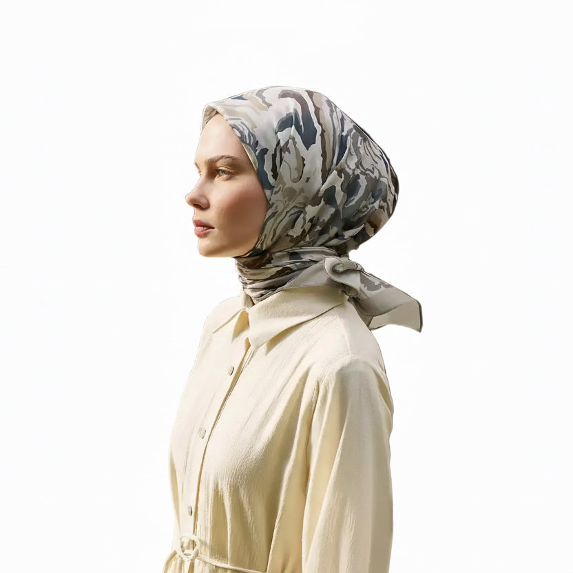 Aminah Patterned Square Hijab
