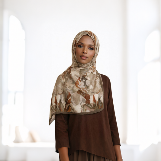 Raina Patterned Square Hijab