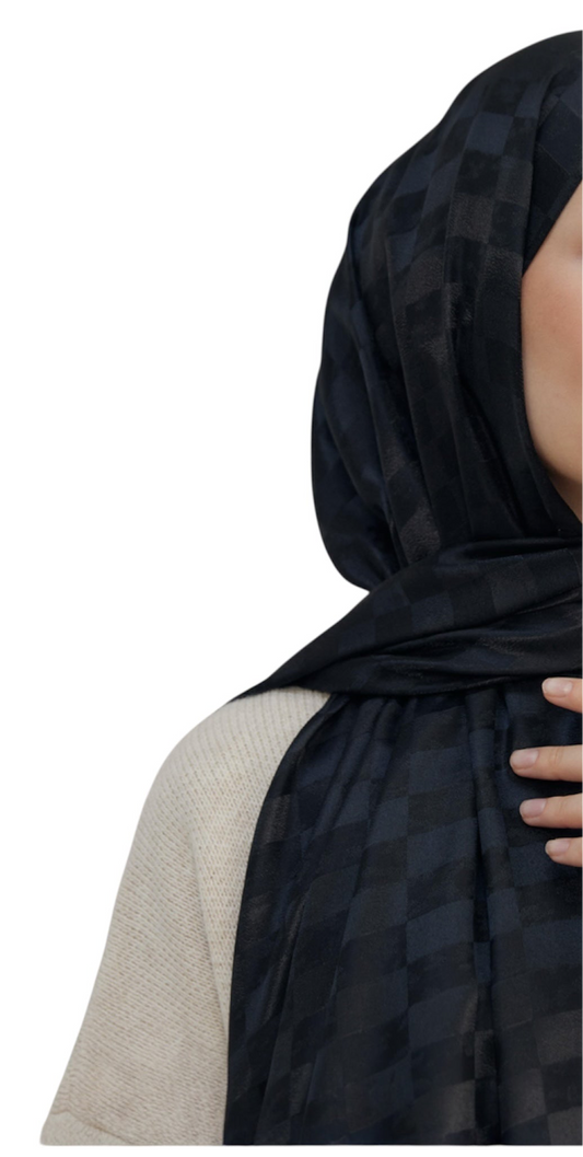 Jacquard Square Pattern Hijab Long