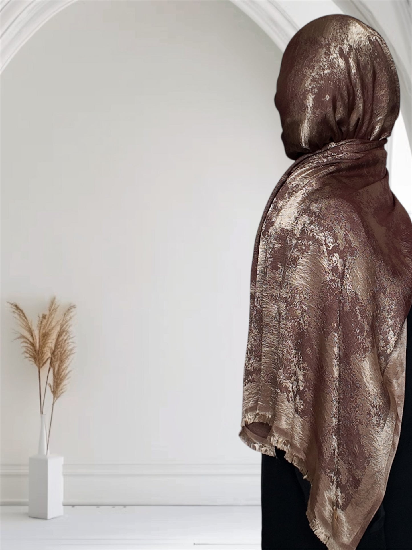 Shimmering Stain Effect Long Hijab