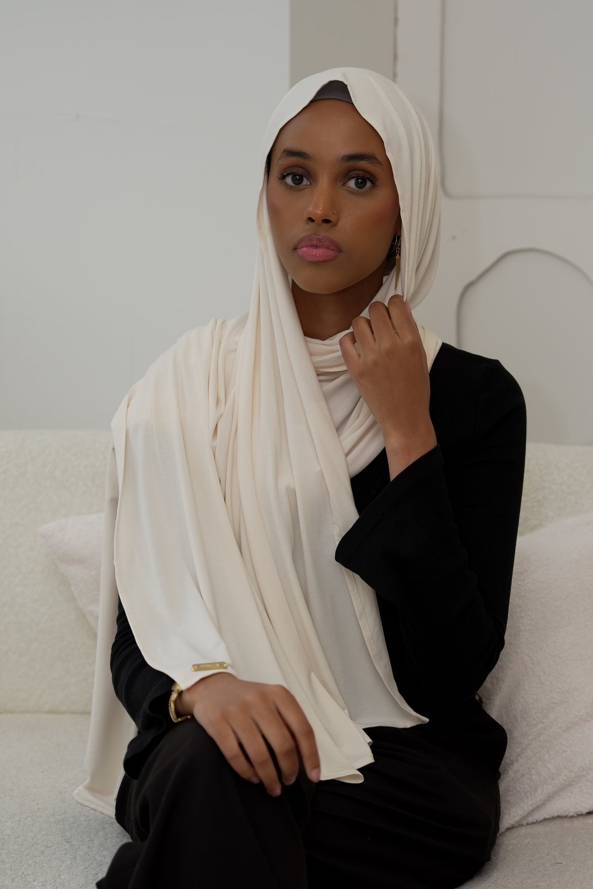 Bamboo Jersey Hijab Ivory