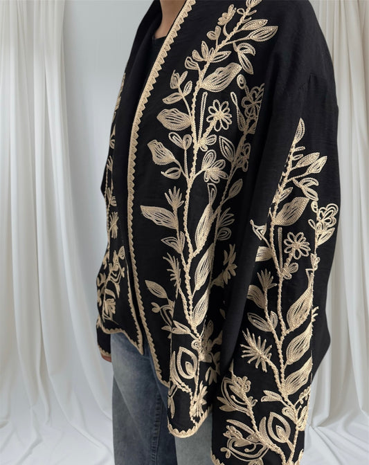 Black jacket with Tread work           [Special price]