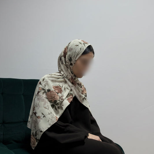 Fatima Floral Print Turkish Chiffon Hijab Mini