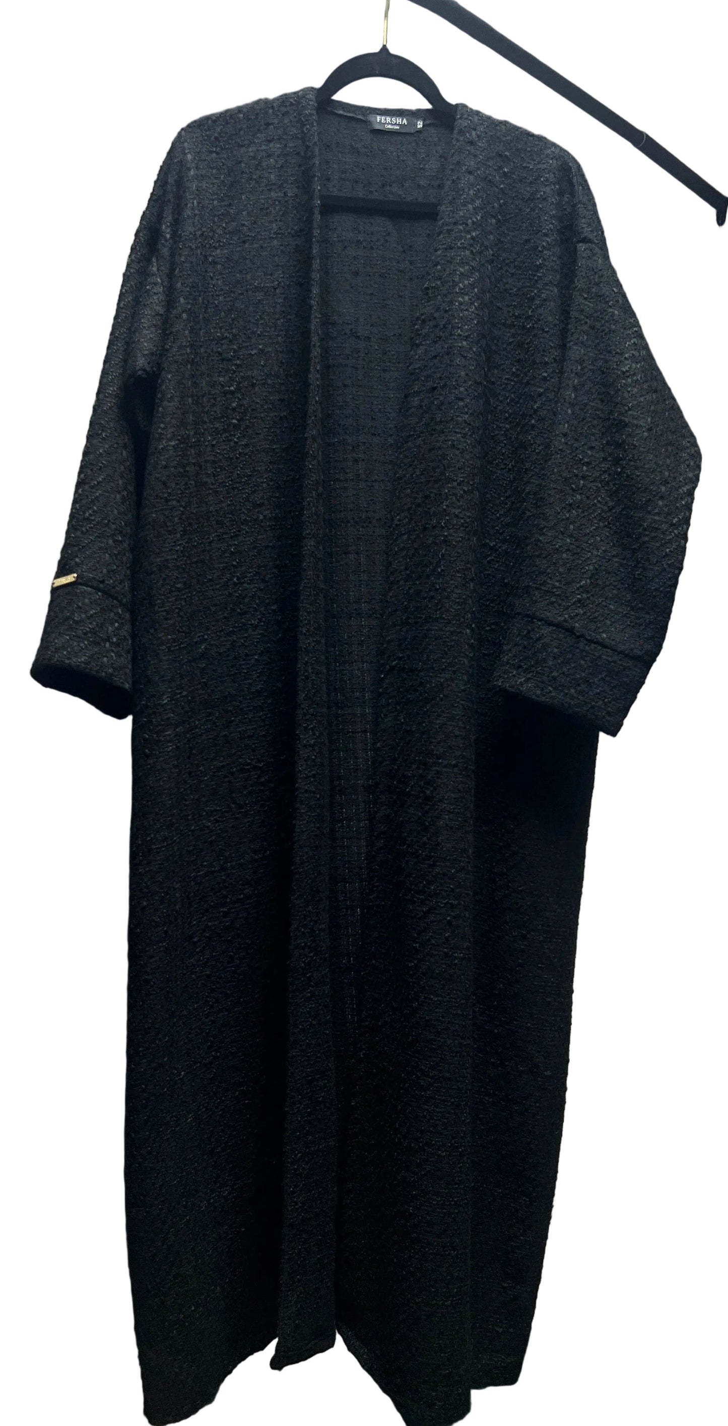Noor Tweed Open Abaya - with pockets