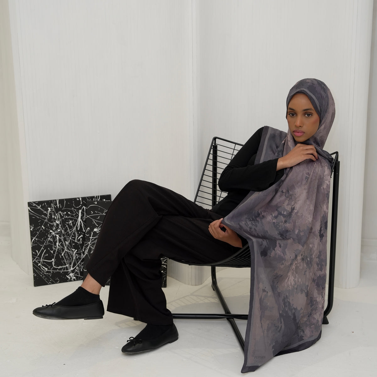 Shadow Moss Crushed Hijab Cloud