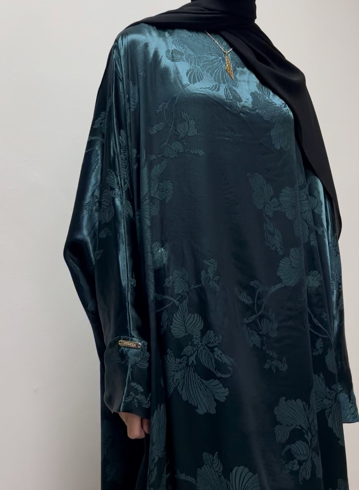 Rahma Jade Butterfly Abaya with Inner Belt