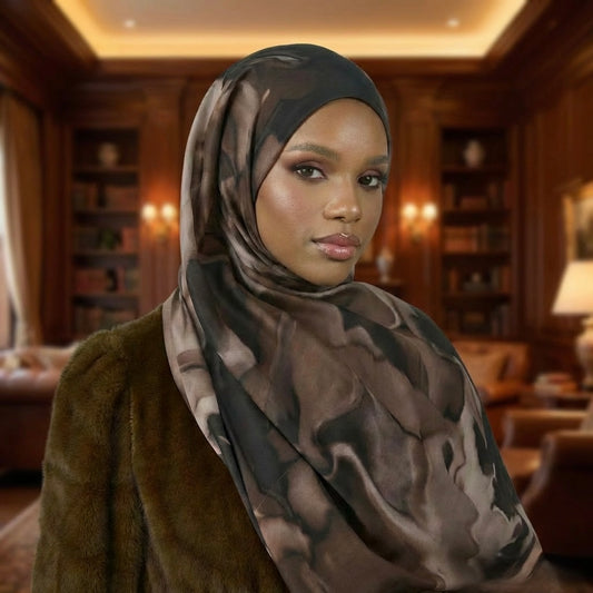 Khadija Marble effect Printed Hijab