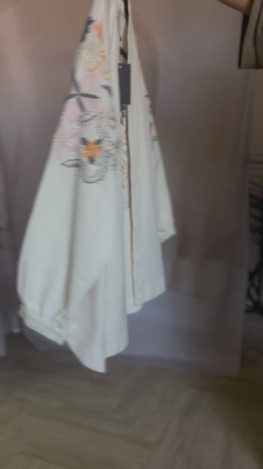 Off White jacket-coloured thread work           [Special price]