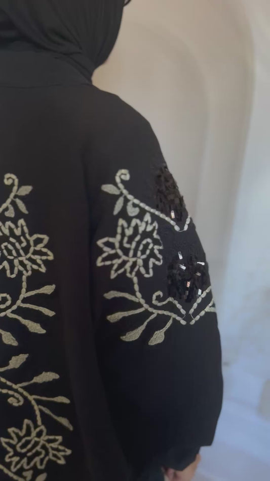 Black jacket with embelish and thread work            [Special price]